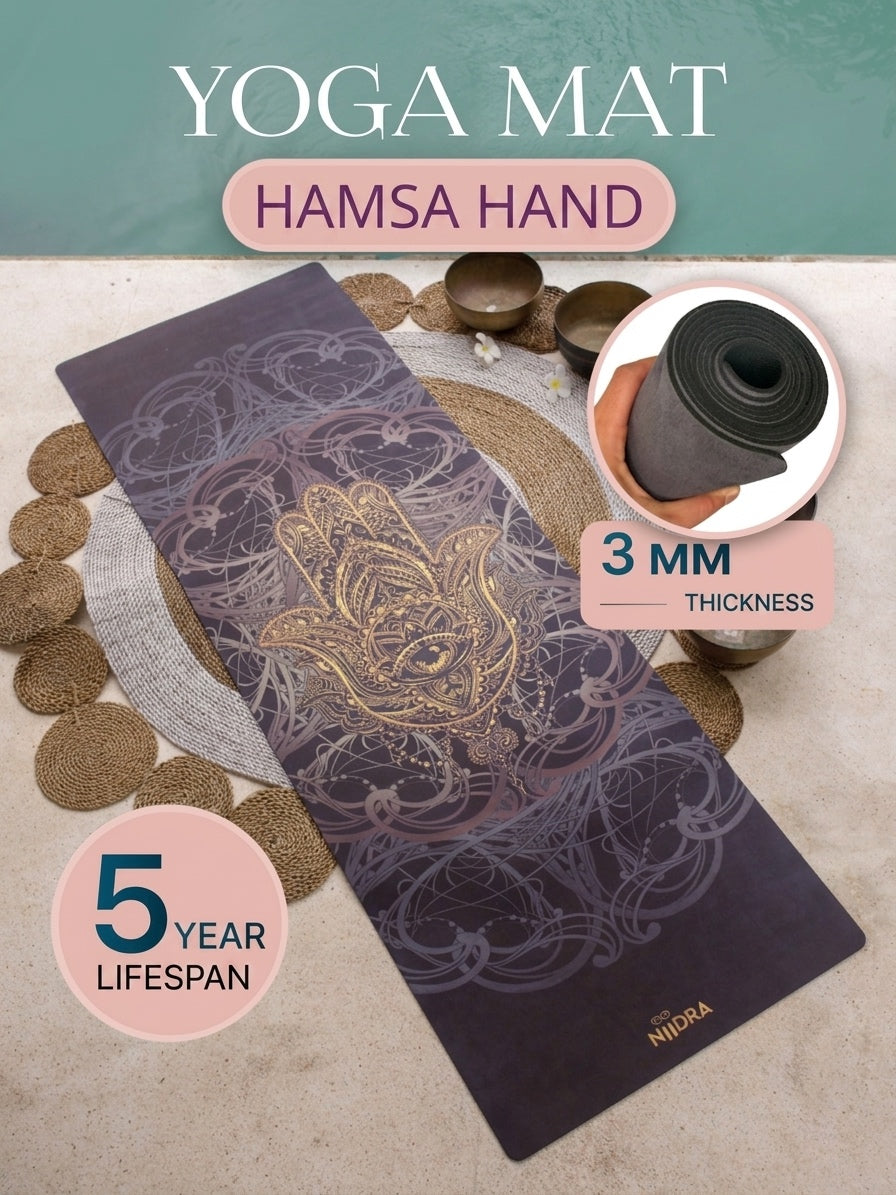 Hamsa hand yoga mat