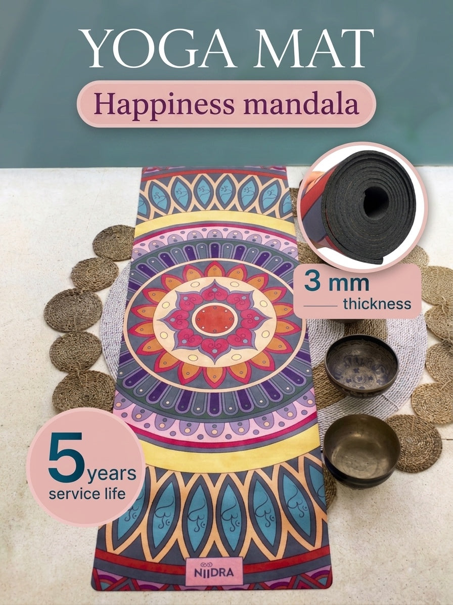 Happiness mandala yoga mat