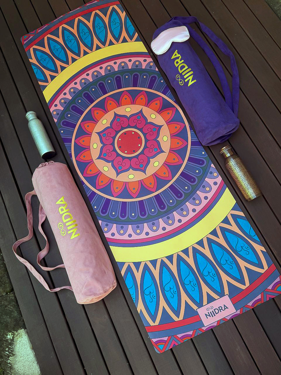 Happiness mandala yoga mat