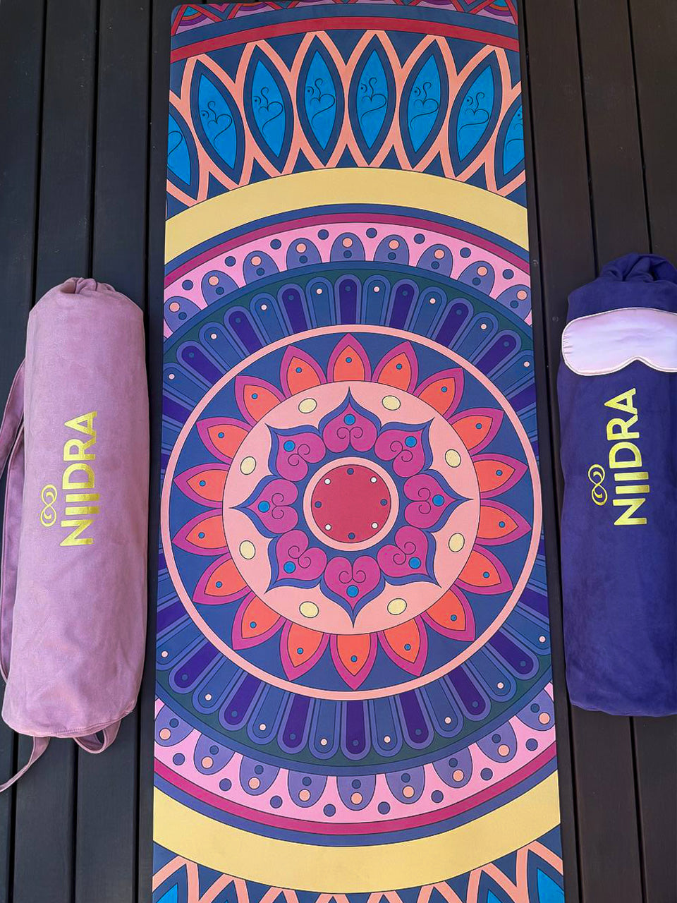 Happiness mandala yoga mat