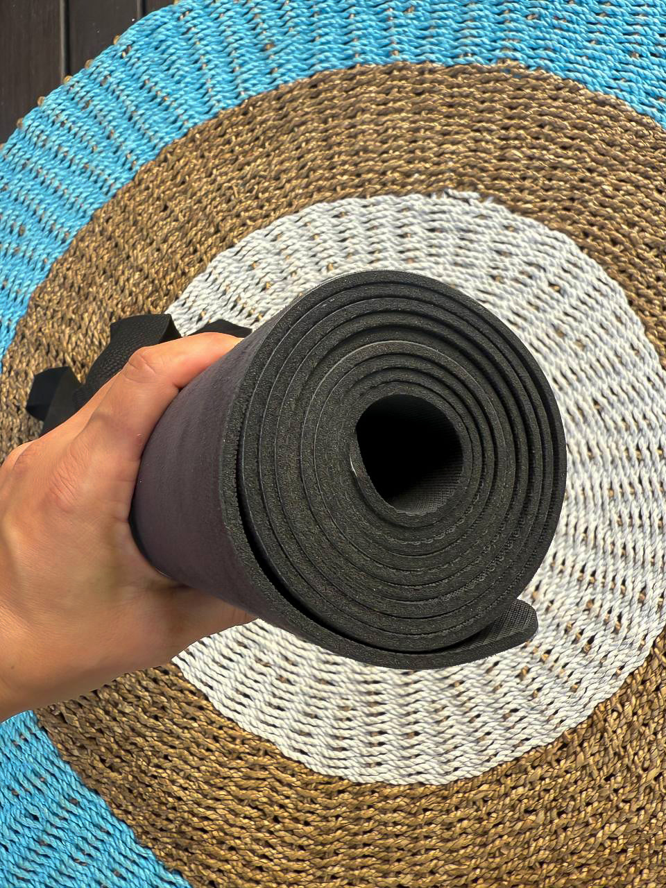 Hamsa hand yoga mat