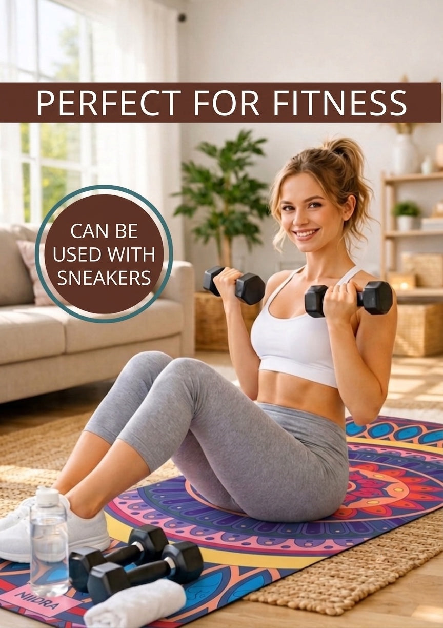 Happiness mandala yoga mat