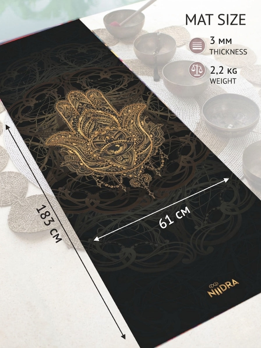 Hamsa hand yoga mat