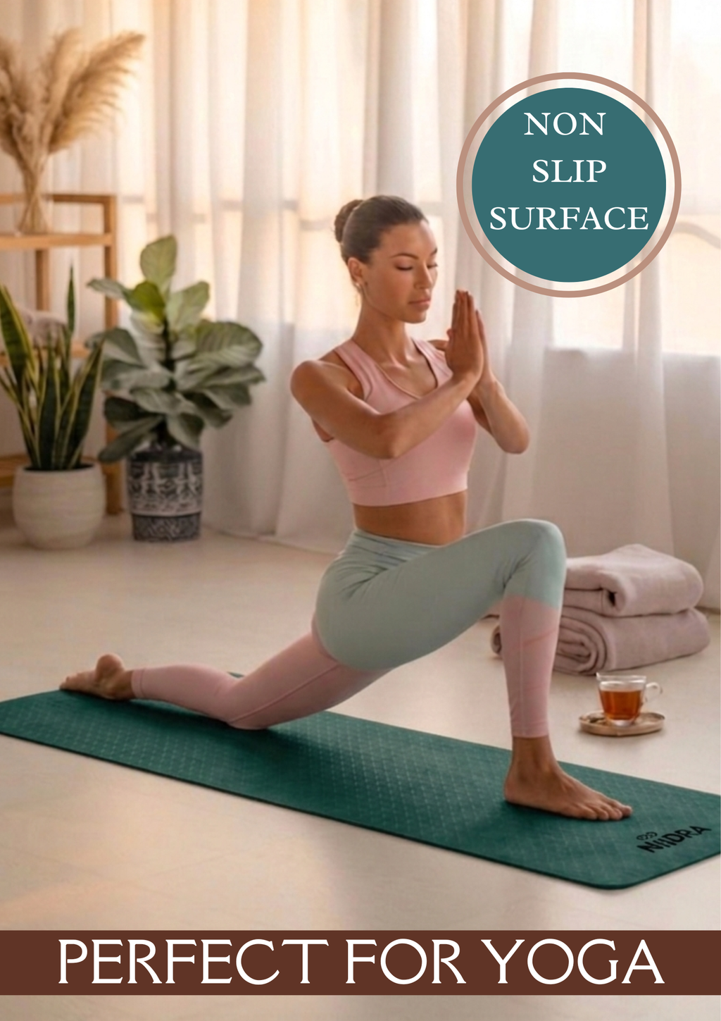 Basic Lavender yoga mat Christmas green