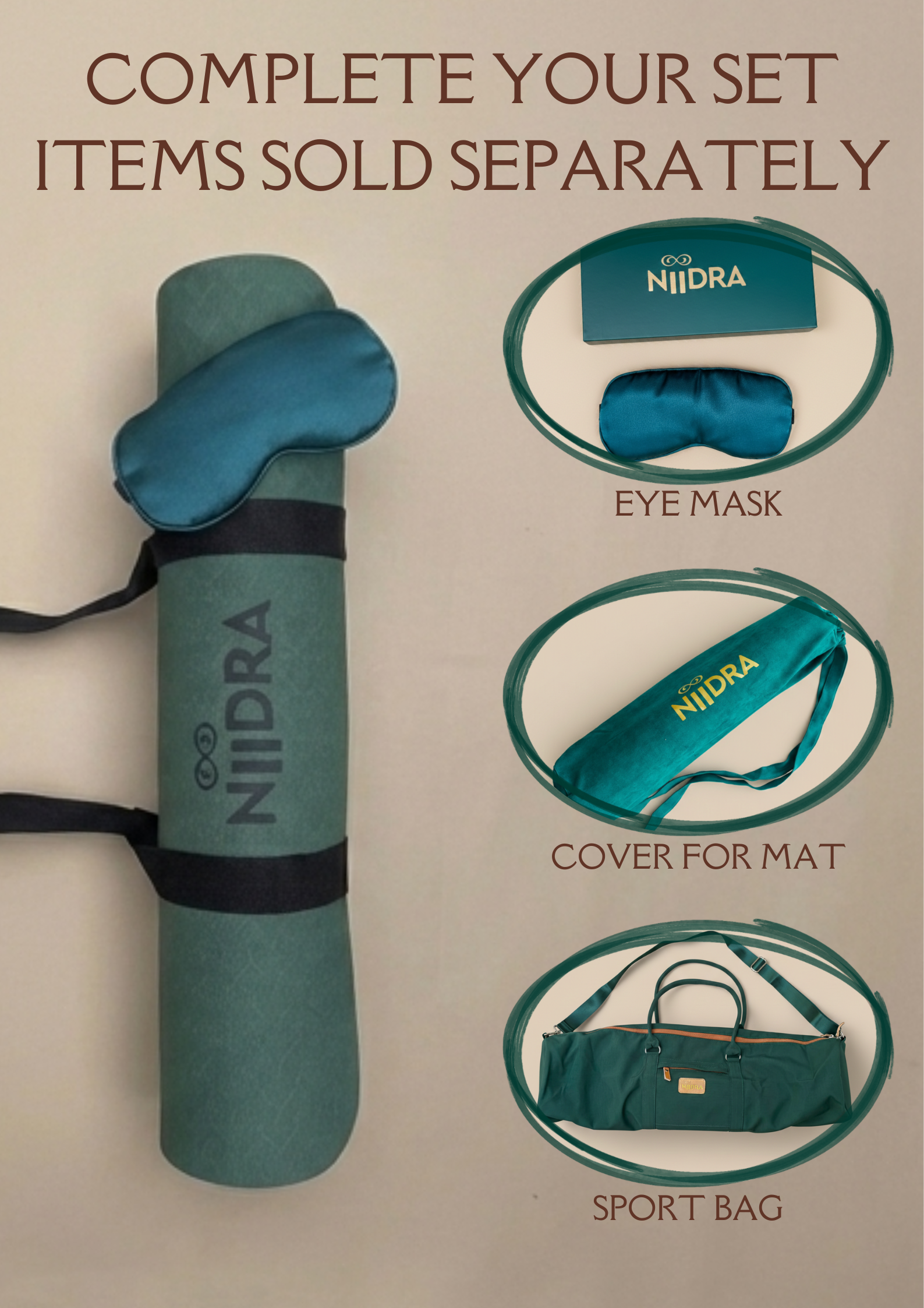 Basic Lavender yoga mat Christmas green