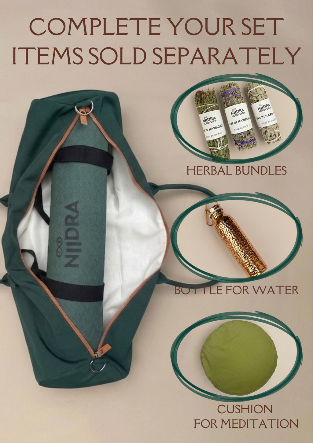 Basic Lavender yoga mat Christmas green