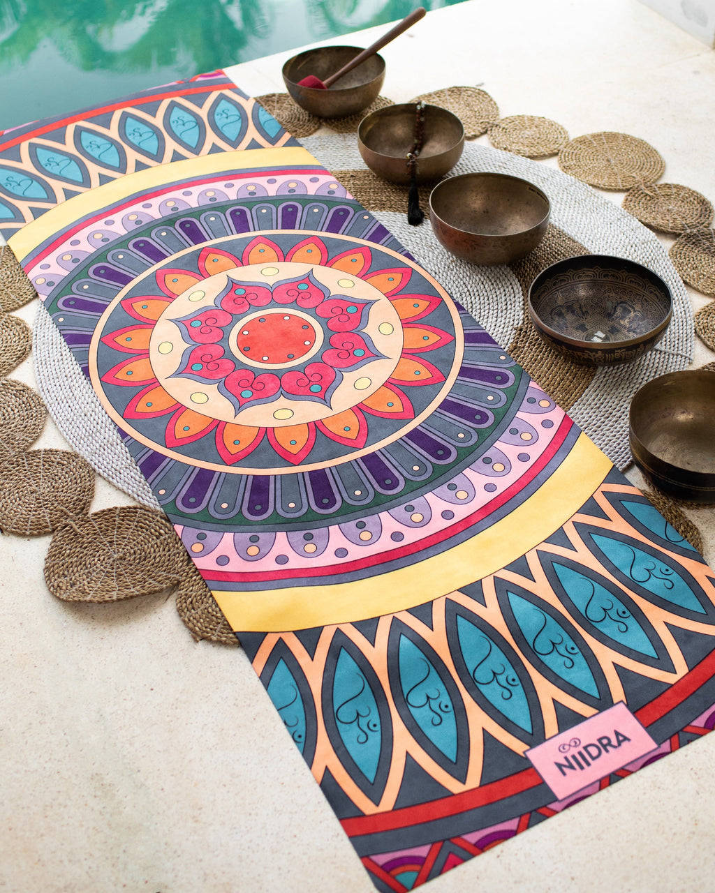 Happiness mandala yoga mat
