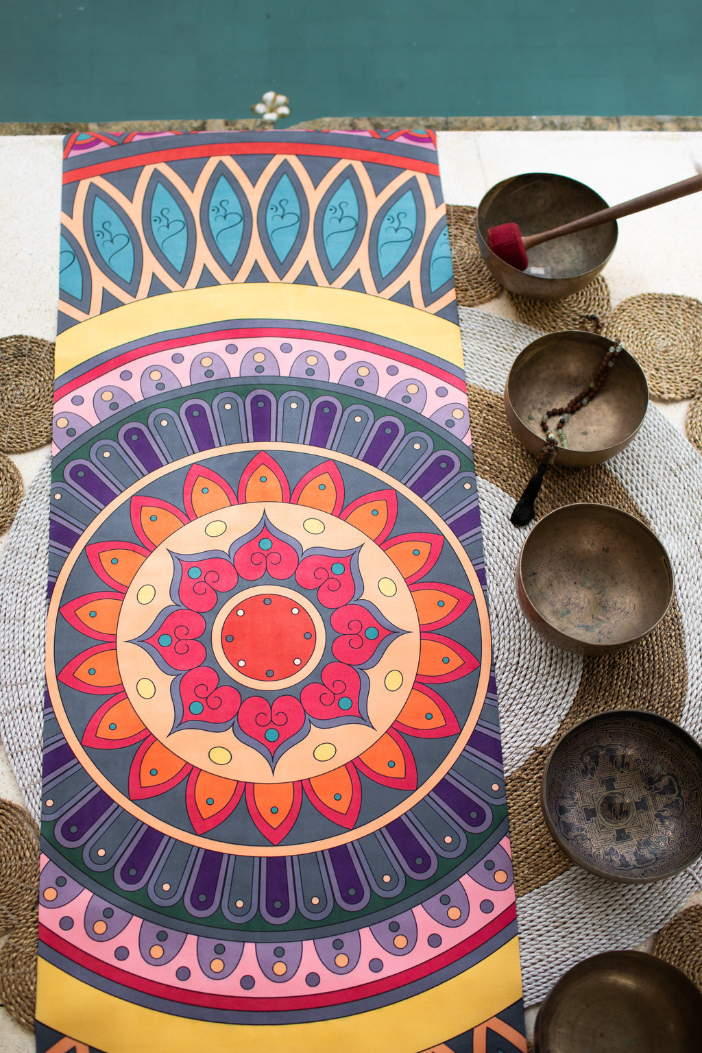 Happiness mandala yoga mat