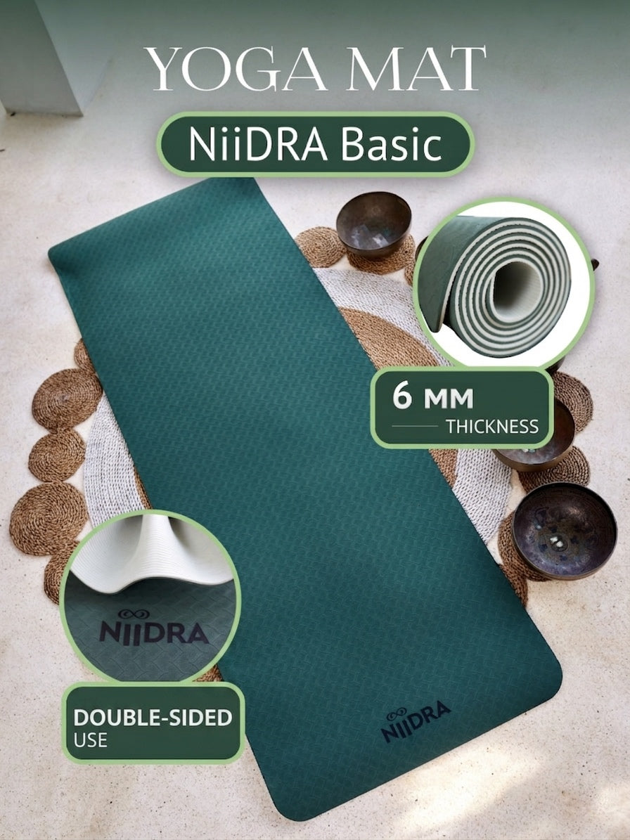 Basic Lavender yoga mat Christmas green