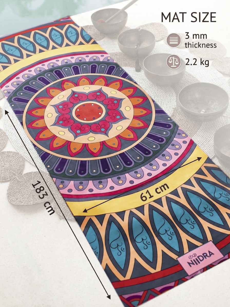 Happiness mandala yoga mat