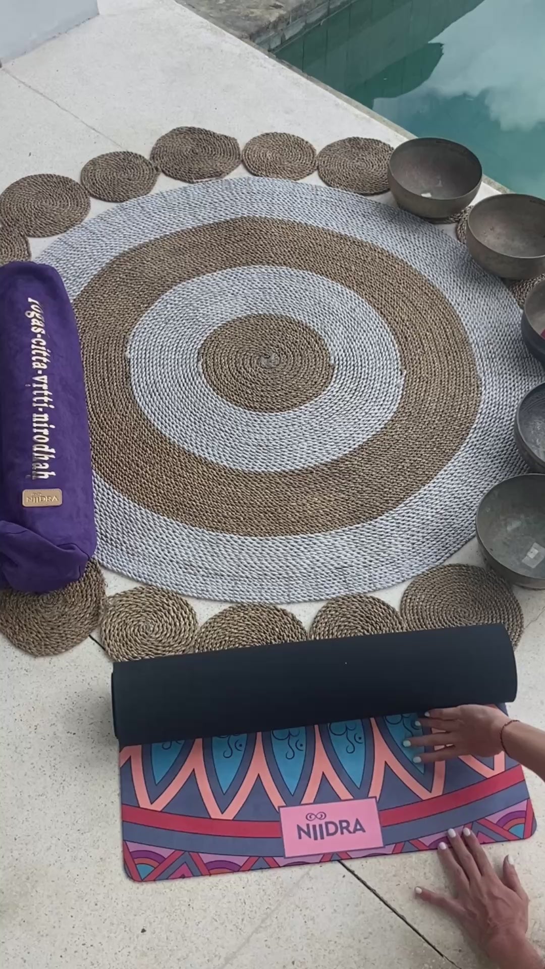 Happiness mandala yoga mat