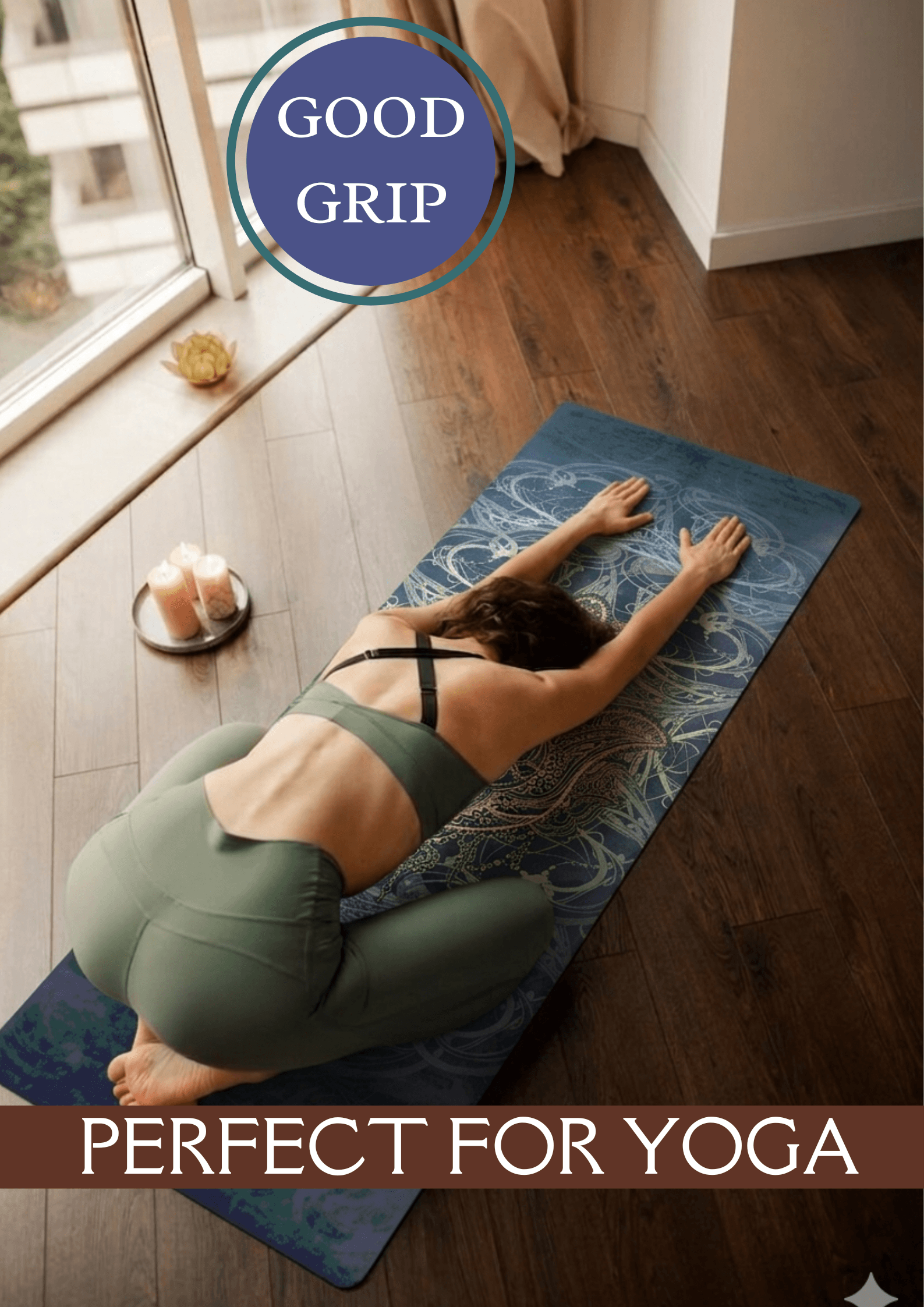 Hamsa hand yoga mat